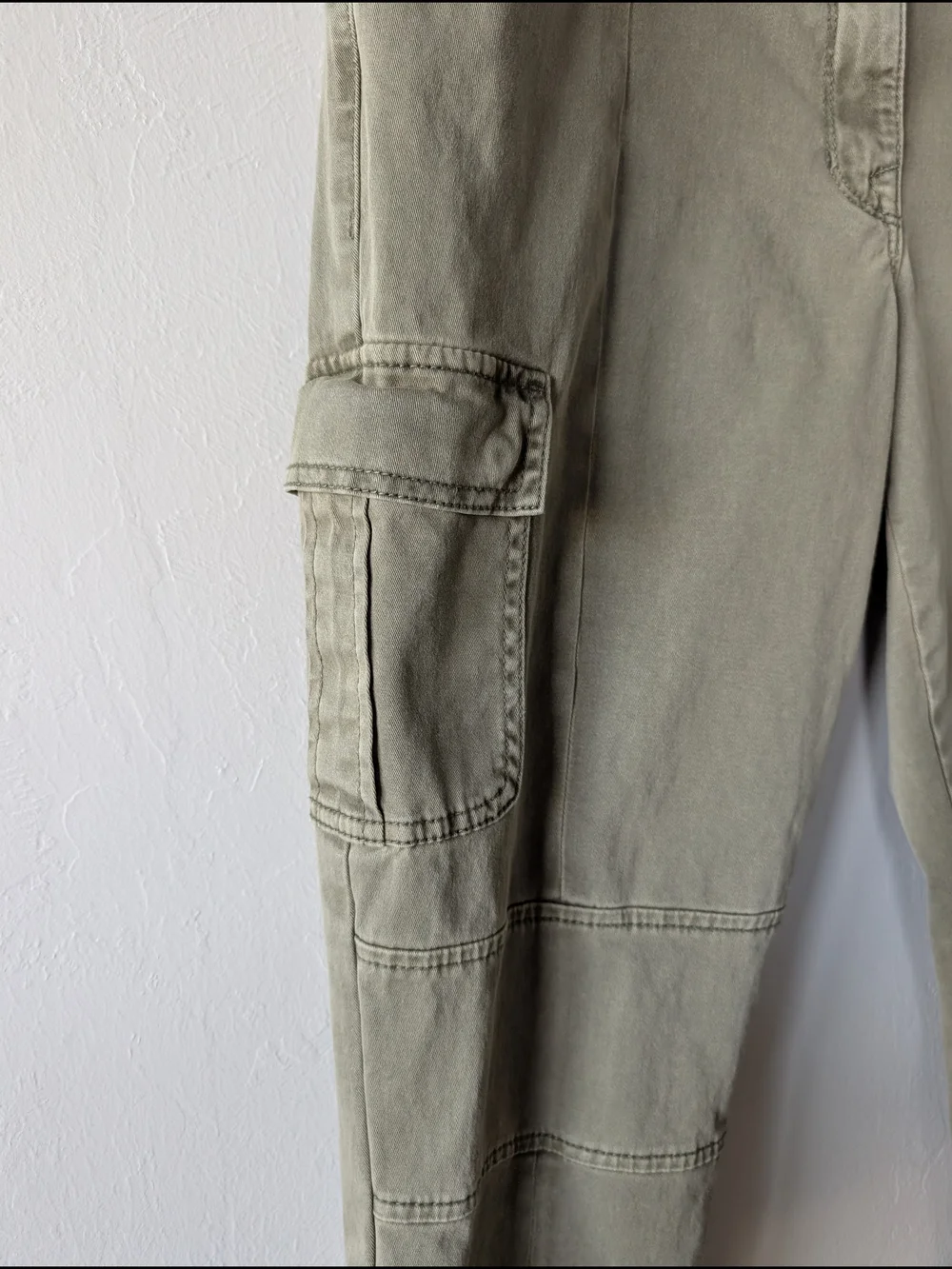 Michael Kors Olive Cargo Pants Straight Leg Multiple Pockets Size 12 Cotton Mix